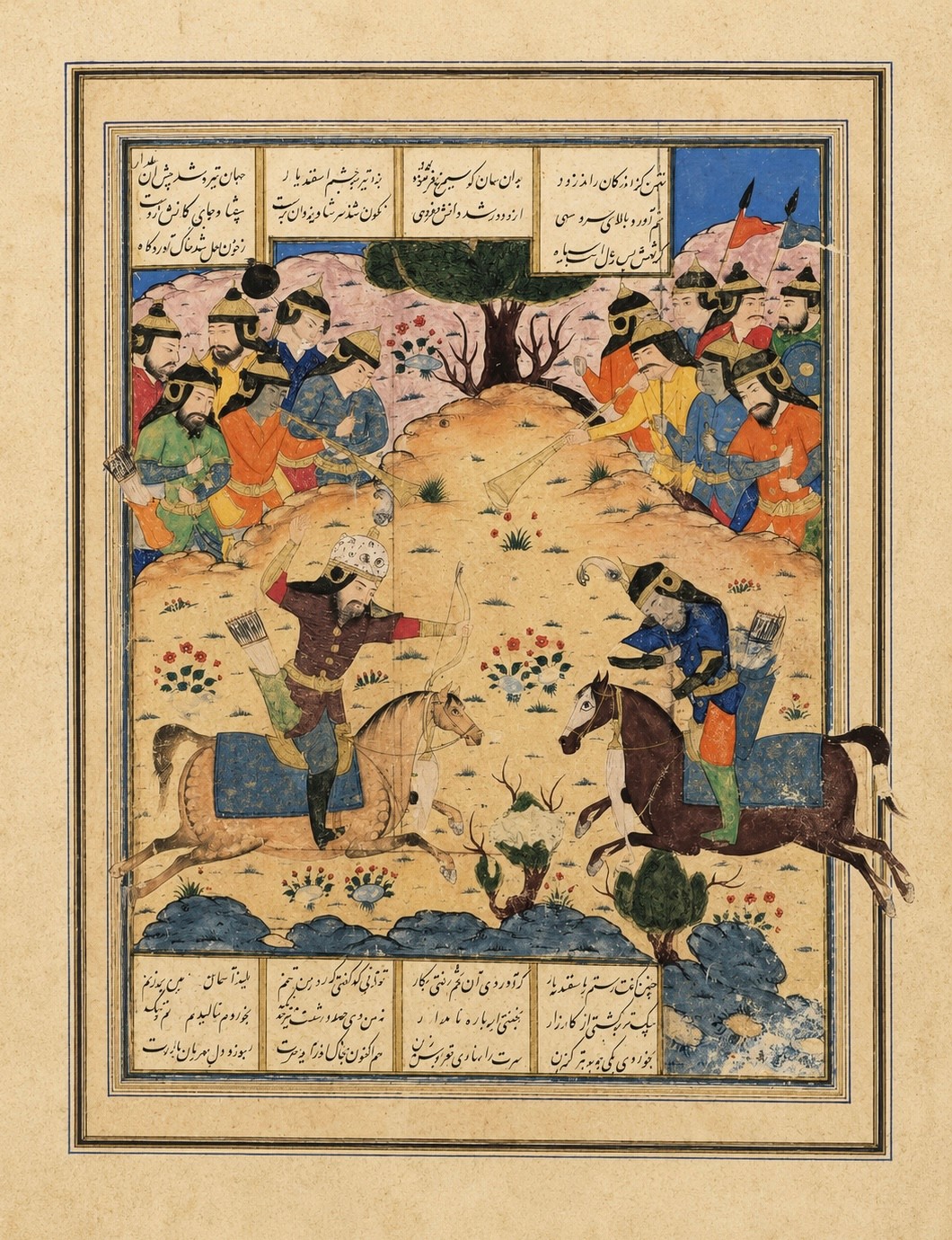 Rostam Shooting Esfandiyar in the Eye at The Simurgh's Command