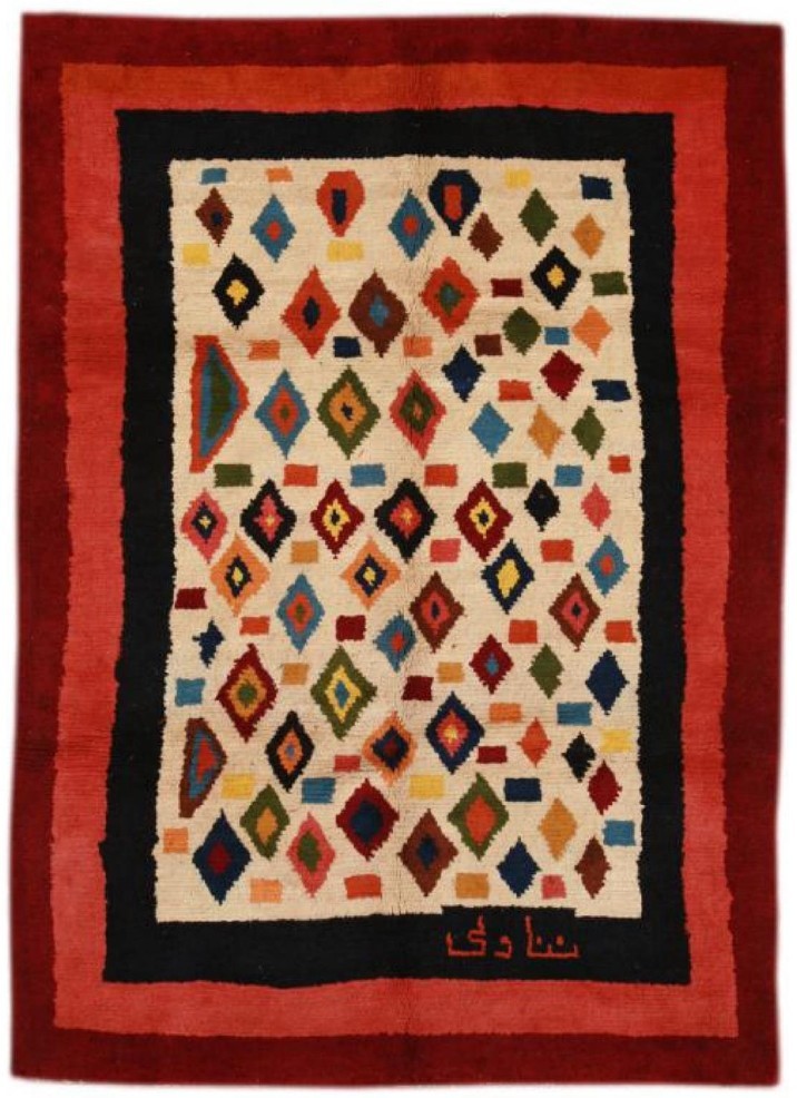 Gabbeh with multi lozenges from “Lors of Lorestan Weave” series