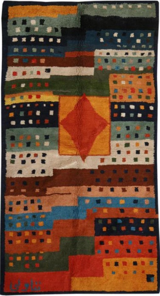 Gabbeh with striped and lozenge design from “Lors of Lorestan Weave” series